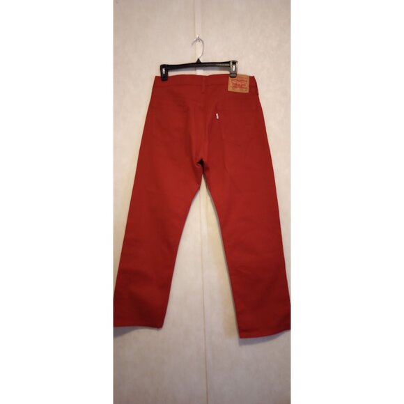 Levis 569 Red Straight Fit Jeans W30 L32 Mens Cotton Blend - Picture 1 of 9